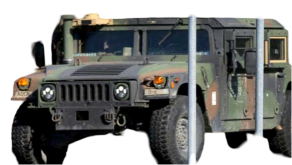 Armored vehicle using headlight inserts