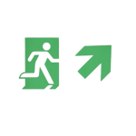 Glow in the dark emergency exit symbols