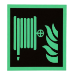 Glow in the dark fire safety sign in the dark