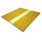 Glow in the dark yellow warning tile