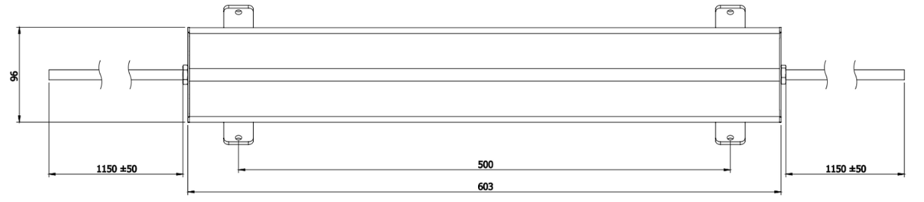 LED shelter light dimensions