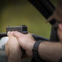 Tritium-hyper-bright2 Trtium sights on a gun in action