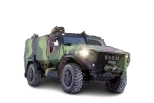 Infrared vehicle lights on an armored vehicle