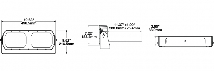 LED work light dimensions