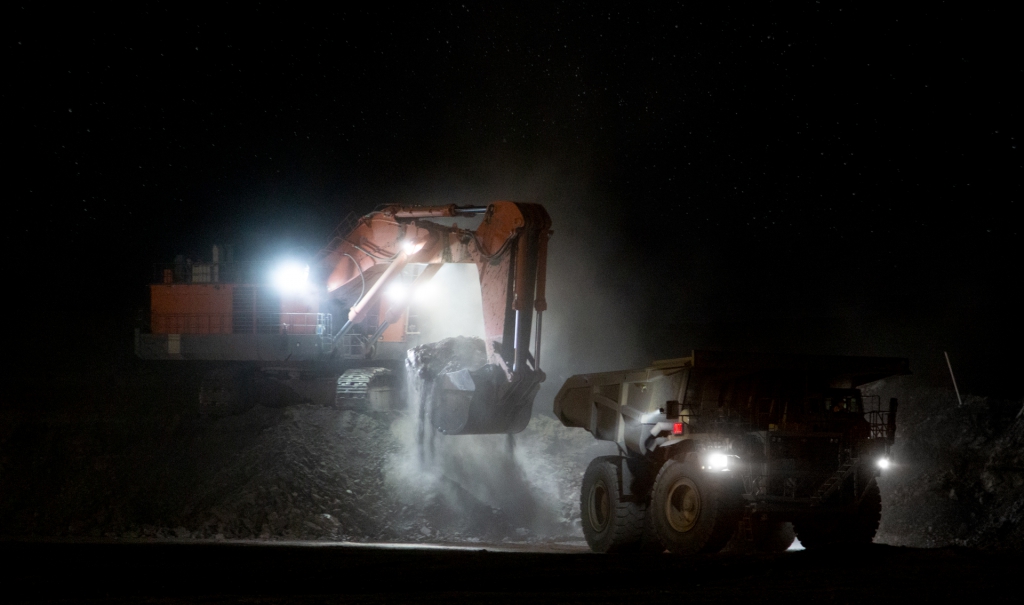 LED Work Light used on a excavation site
