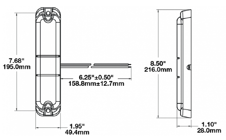 Small Dome Light dimensions