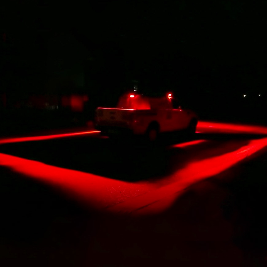 The model 793 work light on a truck making a square of light