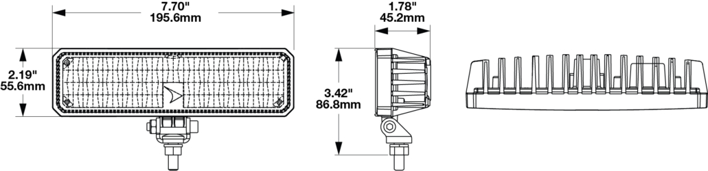Compact work light bar dimensions