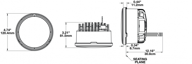 led-headlights-model-6130-evolution LED Headlights Sealed Beam dimensions