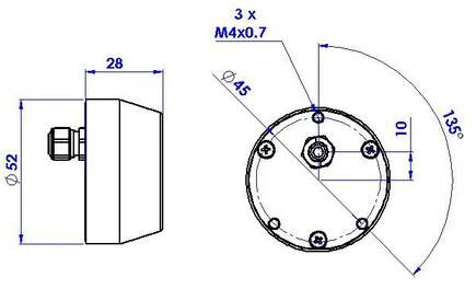 Model 2343 - technical drawing Model 2343 - IR Light
