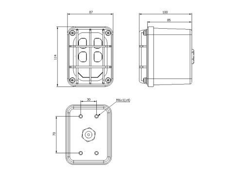 LED Tail Light Modules dimensions