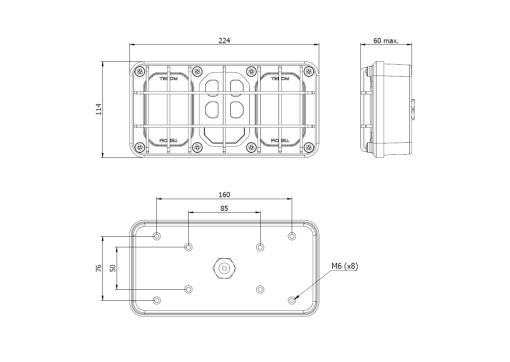 rear-stop-lamp-dimensions LED Tail Light With Blackout Functionality dimensions