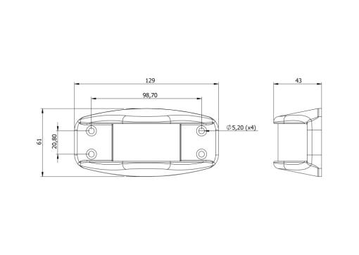 420021-dimensions Side Marker Light Dimensions