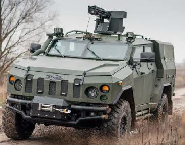 LED-Side-marker-with-turn-signal- Side marker/turn signal on a military armored vehicle