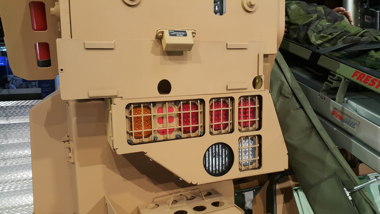 IR floodlight mounted inside rear of vehicle