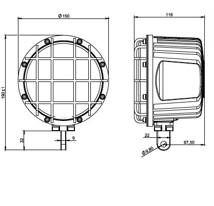 Model 420166 Led search light Visible and IR