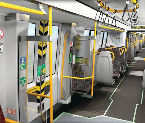 numbered train interior parts