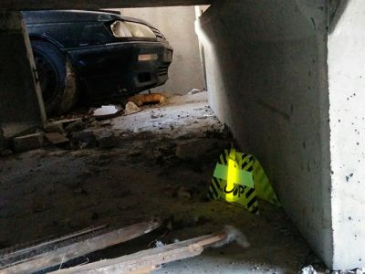 Dangerous area marked by chemical light