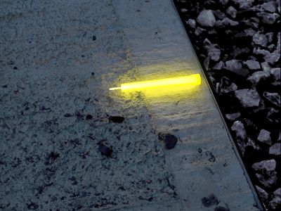 Marking-area-on-floor-with-chemical-light Marking-area-on-floor-with-chemical-light