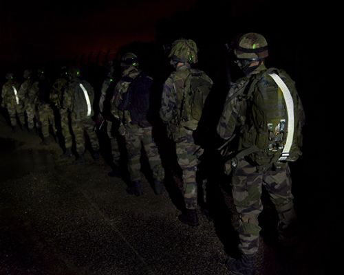 Soldiers with chemical lights to identify as friendly
