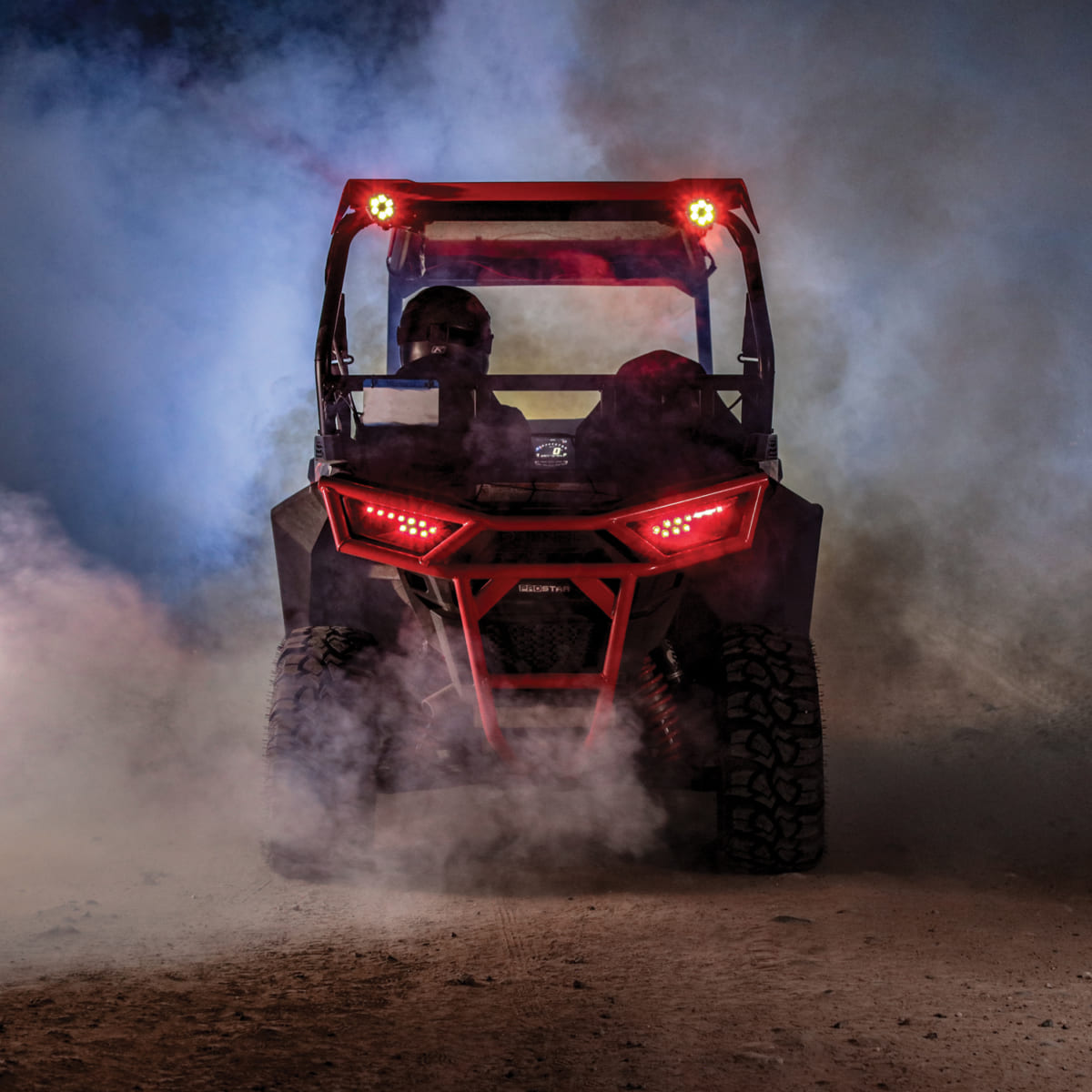 led-pod-light-trail-6-flash-back Round LED Work Light on a buggy