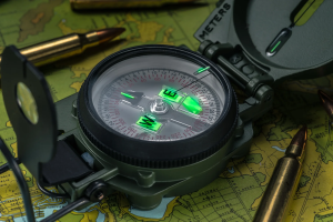 Tritium 3h compass on a map