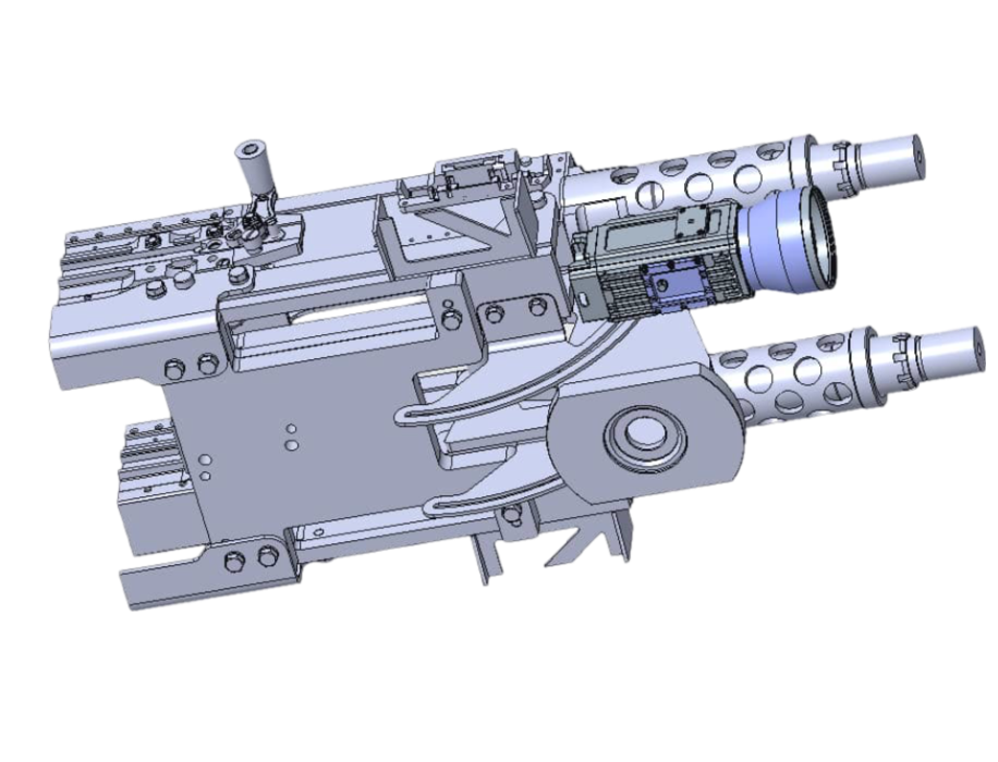 The Betalight B90 Searchlight intergrated on a weapon station