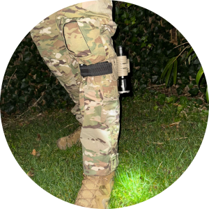 Paralight on soldiers leg
