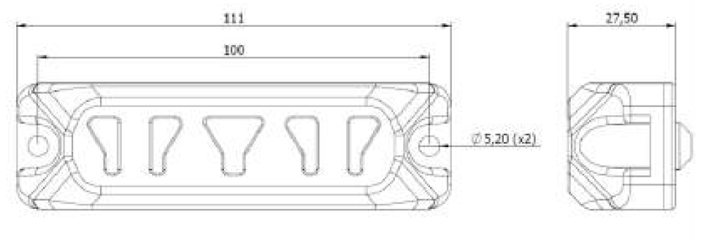 model420075-dimensions Blackout Light: Rear & Stop Marker dimensions