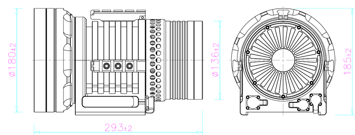 Betalight-B90-dimensions Betalight B90 integrable searchlight dimensions