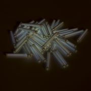 White Betalight Tritium Vials lighting up in the dark