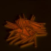 Orange Betalight Tritium Vials lighting up in the dark