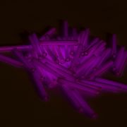 Pink Betalight Tritium Vials lighting up in the dark