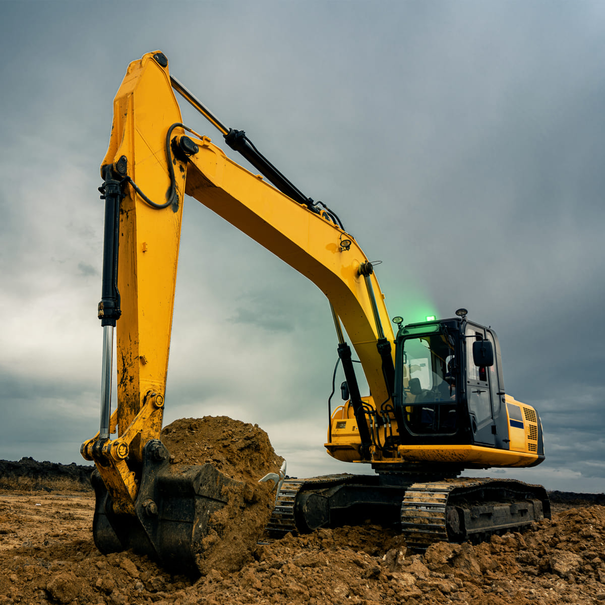 LED Auxiliary Work Lights Model 6048 on an excavator