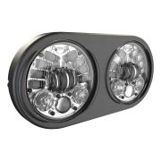 Road Glide Motorcycle LED Dual Headlights front side at an angle