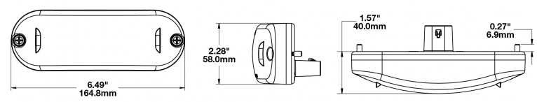 model-272-dimensions LED Turn Signal or Brake Light with Camera Dimensions