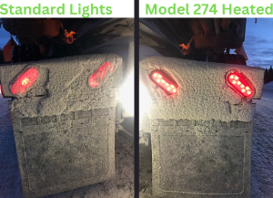 A comparison between normal lights and heated lights during freezing temperatures