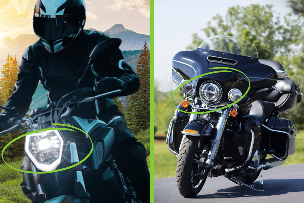 Projector lights compared to reflector lights on motorcycles