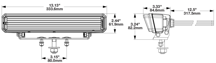 Dimensions of the snowplow lights