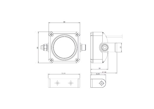 The dimensions of the underhood work light