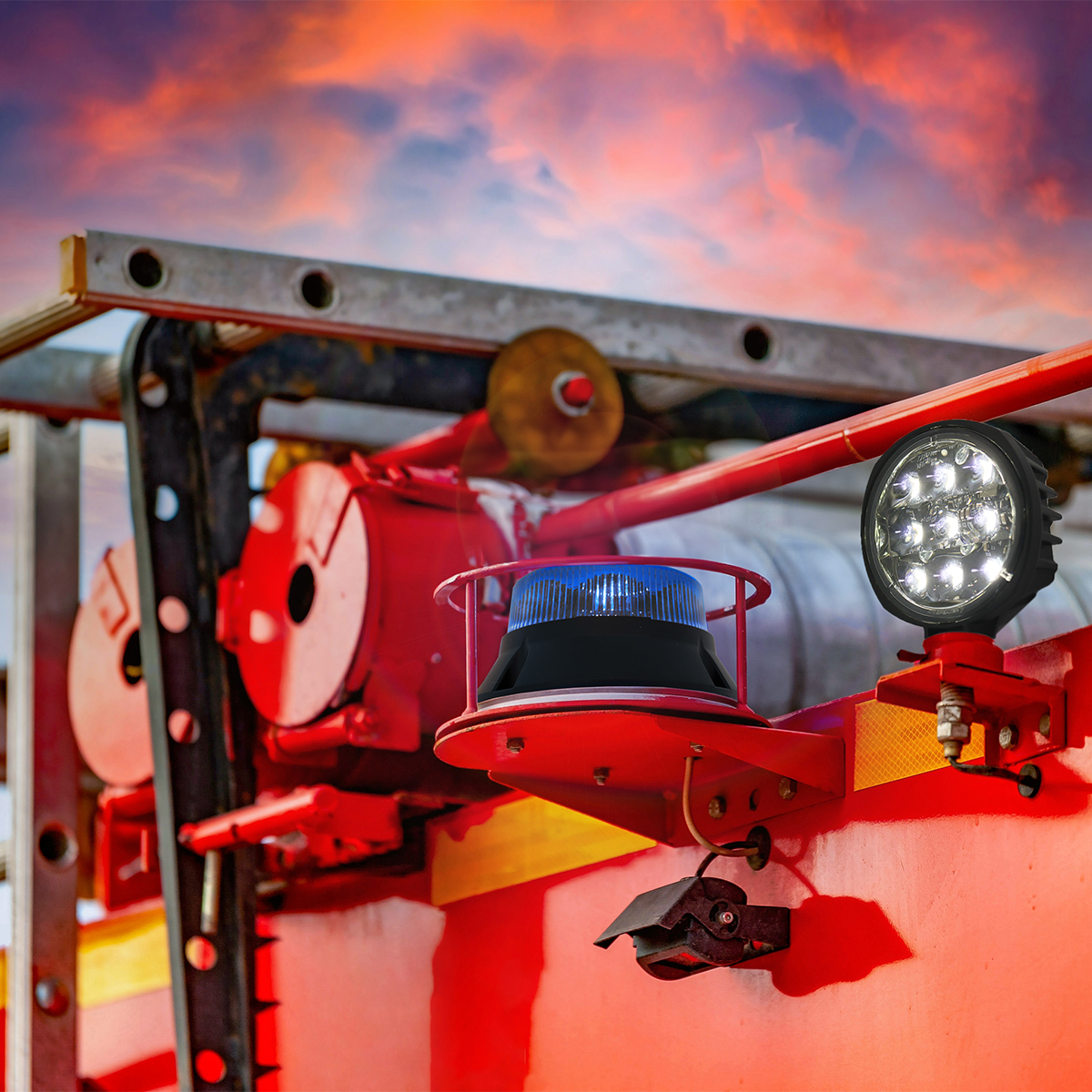 Led strobe light slim on a truck