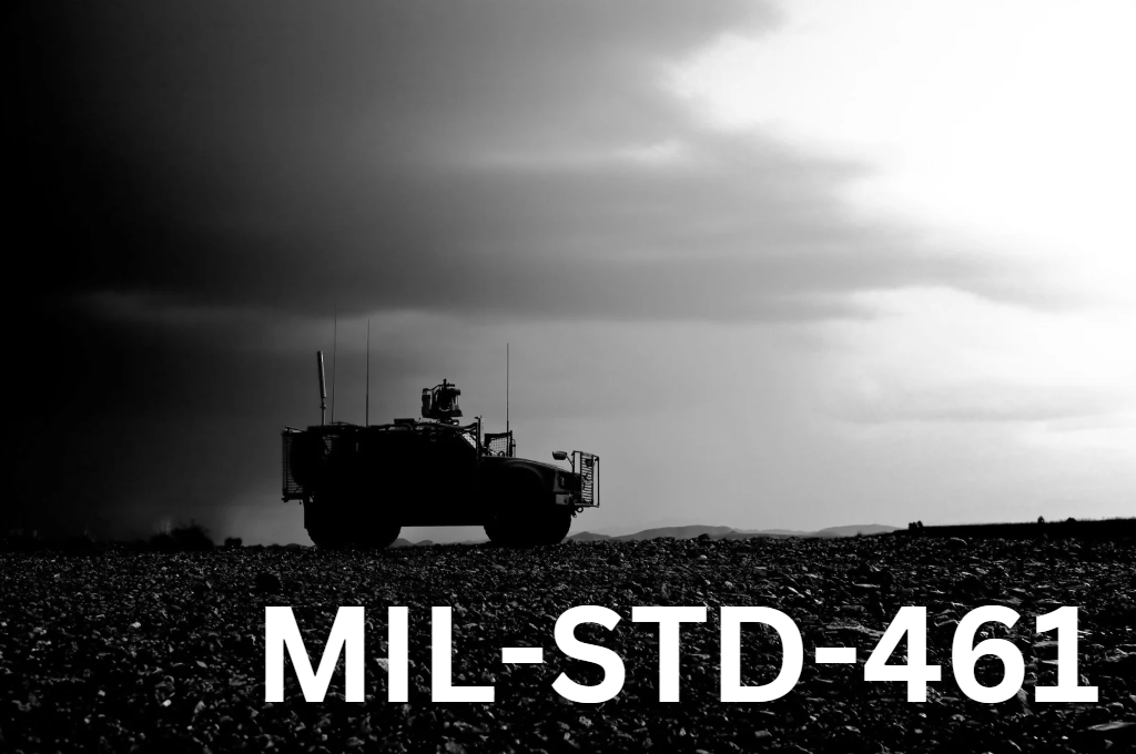 Military vehicle tested to MIL-STD-461