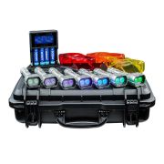 forensic light kit including 7 flashlights and goggles