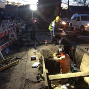 led scene light in active work ground